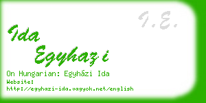 ida egyhazi business card